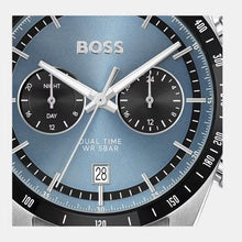 Load image into Gallery viewer, Hugo Boss Tourmaster Chronograph Blue Dial Silver Steel Strap Watch for Men - 1514286