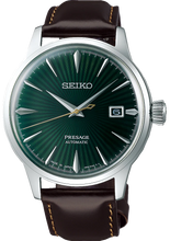 Load image into Gallery viewer, Seiko Presage Cocktail Time Automatic Green Dial Brown Leather Strap Watch for Men - SRPD37J1
