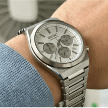 Load image into Gallery viewer, Seiko Conceptual Chronograph White Dial Silver Steel Strap Watch for Men - SSB451P1