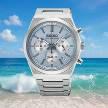 Load image into Gallery viewer, Seiko Conceptual Chronograph Ice Blue Dial Silver Steel Strap Watch for Men - SSB459P1