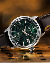 Load image into Gallery viewer, Seiko Presage Cocktail Time Automatic Green Dial Brown Leather Strap Watch for Men - SRPD37J1