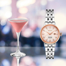 Load image into Gallery viewer, Seiko Presage Cocktail Time Automatic Diamonds White Dial Silver Steel Strap Watch for Women - SRE012J1