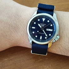 Load image into Gallery viewer, Seiko 5 Sports Automatic Blue Dial Blue Nylon Strap Watch for Men - SRPE63K1