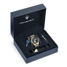 Load image into Gallery viewer, Maserati SFIDA Special Edition Automatic Black Dial Gold Steel Strap Watch for Men - R8823140012