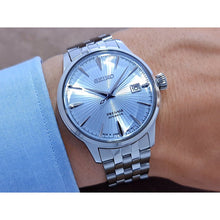 Load image into Gallery viewer, Seiko Presage Cocktail Time Automatic Ice Blue Dial Silver Steel Strap Watch for Men - SRPE19J1