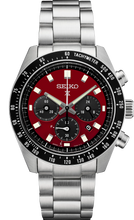 Load image into Gallery viewer, Seiko Prospex US Special Edition Speedtimer Solar Chronograph Red Dial Silver Steel Strap Watch for Men - SSC927