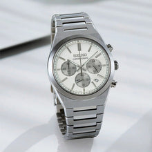 Load image into Gallery viewer, Seiko Conceptual Chronograph White Dial Silver Steel Strap Watch for Men - SSB451P1