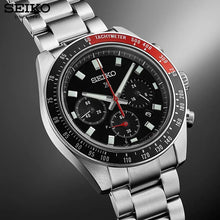 Load image into Gallery viewer, Seiko Prospex Speedtimer Solar Chronograph Black Dial Silver Steel Strap Watch for Men - SSC915