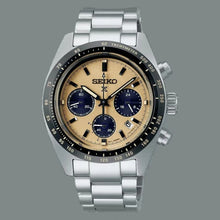 Load image into Gallery viewer, Seiko Prospex Speedtimer Solar Chronograph Gold Dial Silver Steel Strap Watch for Men - SSC817