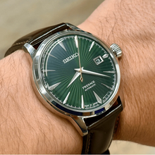 Load image into Gallery viewer, Seiko Presage Cocktail Time Automatic Green Dial Brown Leather Strap Watch for Men - SRPD37J1
