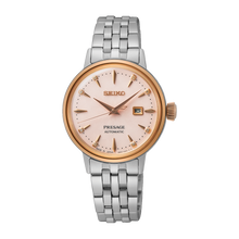 Load image into Gallery viewer, Seiko Presage Cocktail Time Automatic Diamonds White Dial Silver Steel Strap Watch for Women - SRE012J1