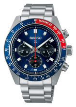 Load image into Gallery viewer, Seiko Prospex Speedtimer Solar Chronograph Blue Dial Silver Steel Strap Watch for Men - SSC913