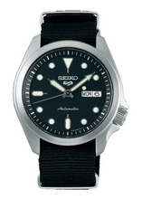 Load image into Gallery viewer, Seiko 5 Sports Automatic Black Dial Black Nylon Strap Watch for Men - SRPE67K1
