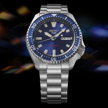 Load image into Gallery viewer, Seiko 5 Sports SKX Automatic Blue Dial Silver Steel Strap Watch for Men - SRPL83K1