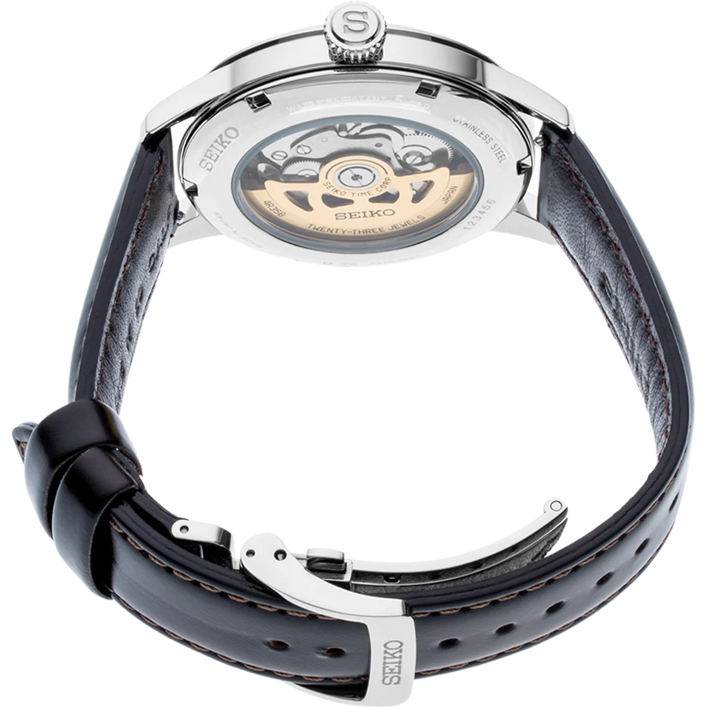 Seiko Presage Cocktail Time Automatic Green Dial Brown Leather Strap Watch for Men - SRPD37J1