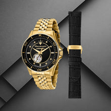 Load image into Gallery viewer, Maserati SFIDA Special Edition Automatic Black Dial Gold Steel Strap Watch for Men - R8823140012