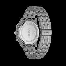 Load image into Gallery viewer, Hugo Boss Skytraveller Chronograph Gunmetal Grey Dial Grey Steel Strap Watch for Men - 1514153