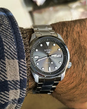 Load image into Gallery viewer, Seiko 5 Sports Automatic Grey Dial Silver Steel Strap Watch for Men - SRPE51K1