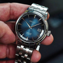 Load image into Gallery viewer, Seiko Presage Cocktail Time Automatic Blue Dial Silver Steel Strap Watch for Men - SRPB41J1