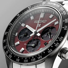 Load image into Gallery viewer, Seiko Prospex US Special Edition Speedtimer Solar Chronograph Red Dial Silver Steel Strap Watch for Men - SSC927
