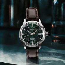 Load image into Gallery viewer, Seiko Presage Cocktail Time Automatic Green Dial Brown Leather Strap Watch for Men - SRPD37J1