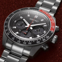 Load image into Gallery viewer, Seiko Prospex Speedtimer Solar Chronograph Black Dial Silver Steel Strap Watch for Men - SSC915