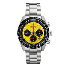 Load image into Gallery viewer, Seiko Prospex Speedtimer Solar Chronograph Yellow Dial Silver Steel Strap Watch for Men - SSC929