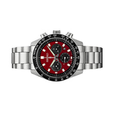 Load image into Gallery viewer, Seiko Prospex US Special Edition Speedtimer Solar Chronograph Red Dial Silver Steel Strap Watch for Men - SSC927