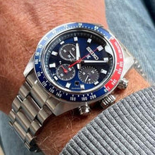 Load image into Gallery viewer, Seiko Prospex Speedtimer Solar Chronograph Blue Dial Silver Steel Strap Watch for Men - SSC913