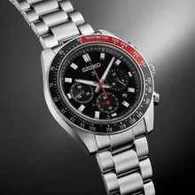 Load image into Gallery viewer, Seiko Prospex Speedtimer Solar Chronograph Black Dial Silver Steel Strap Watch for Men - SSC915