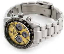Load image into Gallery viewer, Seiko Prospex Speedtimer Solar Chronograph Gold Dial Silver Steel Strap Watch for Men - SSC817