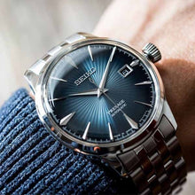Load image into Gallery viewer, Seiko Presage Cocktail Time Automatic Blue Dial Silver Steel Strap Watch for Men - SRPB41J1