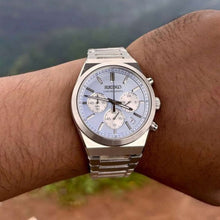 Load image into Gallery viewer, Seiko Conceptual Chronograph Ice Blue Dial Silver Steel Strap Watch for Men - SSB459P1