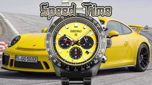 Load image into Gallery viewer, Seiko Prospex Speedtimer Solar Chronograph Yellow Dial Silver Steel Strap Watch for Men - SSC929