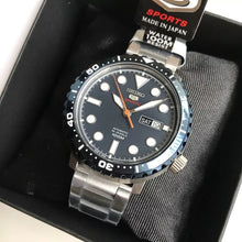 Load image into Gallery viewer, Seiko 5 Sports Automatic Blue Dial Silver Steel Strap Watch for Men - SRPC63J1