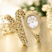 Load image into Gallery viewer, Just Cavalli Twined Mother of Pearl Dial Gold Steel Strap Watch for Women - JC1L305M0025