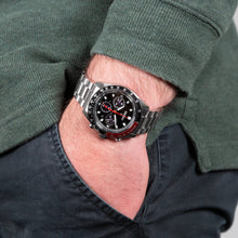 Load image into Gallery viewer, Seiko Prospex Speedtimer Solar Chronograph Black Dial Silver Steel Strap Watch for Men - SSC915