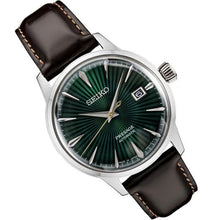 Load image into Gallery viewer, Seiko Presage Cocktail Time Automatic Green Dial Brown Leather Strap Watch for Men - SRPD37J1