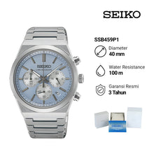 Load image into Gallery viewer, Seiko Conceptual Chronograph Ice Blue Dial Silver Steel Strap Watch for Men - SSB459P1