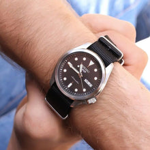 Load image into Gallery viewer, Seiko 5 Sports Automatic Black Dial Black Nylon Strap Watch for Men - SRPE67K1