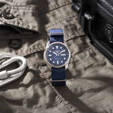 Load image into Gallery viewer, Seiko 5 Sports Automatic Blue Dial Blue Nylon Strap Watch for Men - SRPE63K1
