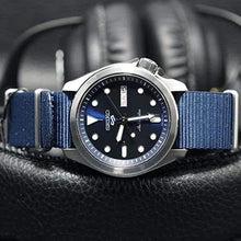 Load image into Gallery viewer, Seiko 5 Sports Automatic Blue Dial Blue Nylon Strap Watch for Men - SRPE63K1