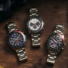 Load image into Gallery viewer, Seiko Prospex Speedtimer Solar Chronograph Black Dial Silver Steel Strap Watch for Men - SSC915
