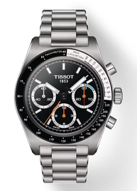 Tissot PR516 Chronograph Black Dial Silver Steel Strap Watch for Men - T149.417.11.051.00