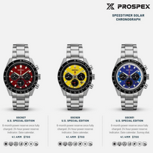 Load image into Gallery viewer, Seiko Prospex Speedtimer Solar Chronograph Yellow Dial Silver Steel Strap Watch for Men - SSC929