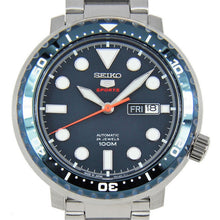 Load image into Gallery viewer, Seiko 5 Sports Automatic Blue Dial Silver Steel Strap Watch for Men - SRPC63J1