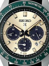 Load image into Gallery viewer, Seiko Prospex Speedtimer Solar Chronograph Ivory Dial Black Leather Strap Watch for Men - SSC943