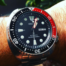 Load image into Gallery viewer, Seiko Prospex Turtle Divers Automatic Black Dial Silver Steel Strap Watch for Men - SRP789J1