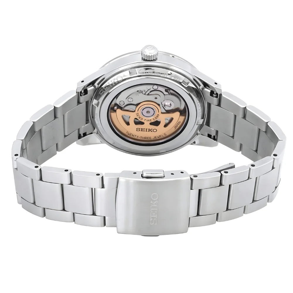 Seiko Presage Champagne Dial Silver Steel Strap Watch For Men - SRPH93J1