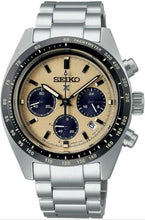 Load image into Gallery viewer, Seiko Prospex Speedtimer Solar Chronograph Gold Dial Silver Steel Strap Watch for Men - SSC817